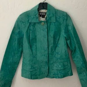 Berer Leather Teal jacket size S-   STUNNING